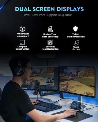 4K AMD Ryzen A9 9400 APUのLinuxの小型PCのUbuntu 8GBのRAM 128GB SSD